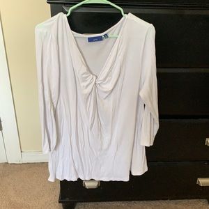 White v-neck tee